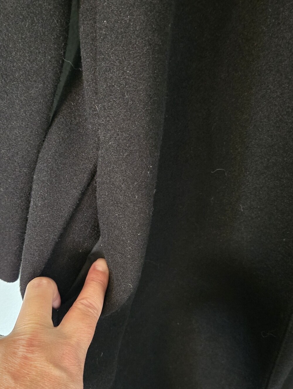 Zara | Black Long Single Breasted Open Front Felted Coat Size Small - Picture 7 of 10